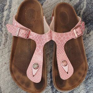 Girls Pink Glitter Birkenstocks Size 1